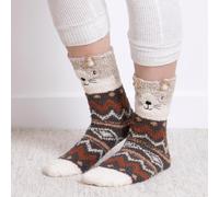 totes toasties® Ladies Novelty Super Soft Slipper Socks Cat One Size