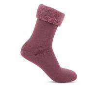 totes toasties® Ladies Brushed Thermal Bed Socks Berry One Size