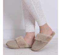 totes toasties® Ladies Velour Mule Slippers Taupe Small (UK 3-4)