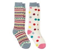 totes toasties® Ladies Welly Boot Socks (Twin Pack) Multi One Size