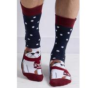 Totes Toasties Mens Chistmas Original Dog Slipper Socks