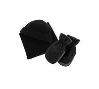 Totes Toasties Men's Cold Weather Thermal Set With Thermal Lined Mittens, Fleece Hat & Snood Black
