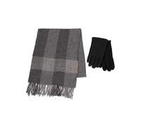 Totes Toasties Men's Cold Weather Wool Blend Check Scarf & Glove Set Wool