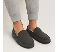 totes toasties® Mens Felt Moccasin Slipper With Sherpa Lining Grey Large (UK 11-12)