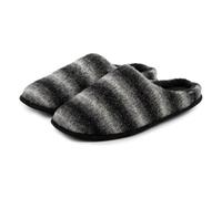 totes® toasties® Mens Knitted Ombre Mule Slipper, Classic Knitted Mule Design with Grey and Black Ombre Effect, Warm & Cosy Lining, Memory Foam for Comfort & Support, Durable Sole, Grey, L