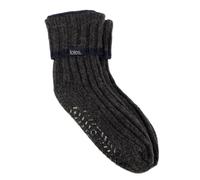 totes® toasties® Mens Recycled Chunky Slipper Socks, Fleece Lined Ankle Bed Socks with Slip-Resistant Tread, Warm Winter Indoor Socks, Machine Washable, Grey, One Size