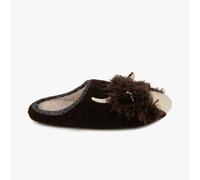 Totes Toasties NOVELTY APPLIQUE MULE Slippers Mens Brown - UK 11-12