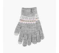 Totes Toasties STRETCH KNITTED Womens Touchscreen Gloves Grey Fair Isle