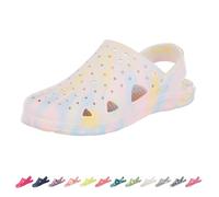 totes Unisex Kid's Everywear Splash and Play Clog, Pastel Stretch Marble Strap, 4-5 Big