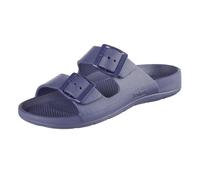 totes Women's Everywear Adjustable Double Buckle Slide Sandal, Navy Blue, 8 UK