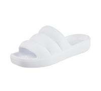 totes Women's Everywear Lightweight Waterproof Puffy Cloud Slide Sandal, White, 6 UK