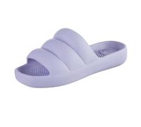 totes Women's Lightweight Puffy Cloud Sandal Slide with Everywear, Waterproof, Durable, Flexible All Day Comfort, Periwinkle, 6 UK