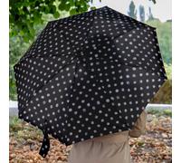 totes® X-TRA STRONG Auto Open/Close B&W Stitched Dots Print Umbrella / 3 Section