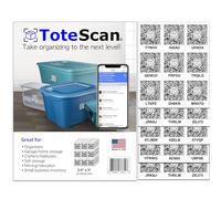 ToteScan Intelligent QR Labels for Organization/Moving/Storage (45 Unique Labels, 2.5"x3")