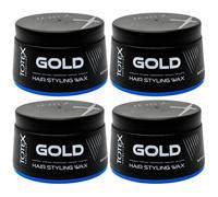 Totex Hair Styling Gold Wax Men 4x150ml Pack | Strong Hold Hair Wax | Shine Finish Texture Paste | Long Lasting Barber Styling Wax | Professional Hair Defining Wax for Men