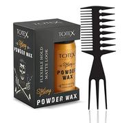 Totex Hair Styling Texturising Matte Powder Wax 20g & Wide Tooth No2 Black Hair Styling Comb
