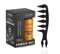 Totex Hair Styling Powder Wax 20g | Magic Volumising Texturising Dust | Ultra Strong Matte Hold | Long Lasting Volume | With Fantail Black Comb No3 Anti-Static Styling Tool for Men & Women
