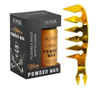 Totex Hair Styling Powder Wax 20g & Styling Comb Wide Tooth Oil Head (Gold No3)