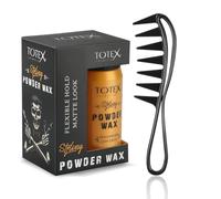 Totex Hair Styling Texturising Powder Wax 20g | Volumizing Thickening Dust Powder | Matt Look + Hair Beard Styling Comb | Flexible | Anti-Static Handle | For Hair and Beard