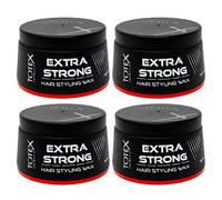 Totex Hair Styling Wax Extra Strong Red Pack of 4 (4x150ml) | Ultra Strong Hold Hair Wax for Men | Edge Control Styling Wax | Professional Barber Hair Care | Long Lasting & Easy Wash