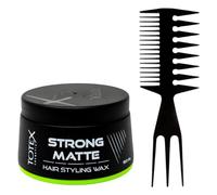 Totex Hair Styling Wax Strong Matte 150ml with Wide Tooth Comb No2 | Long Lasting Strong Hold Hair Wax for Men & Women | Professional Matte Finish Styling Wax & Barber Hair Comb Set