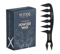 Totex Premium Hair Styling Powder Wax 20g | Magic Volumising Texturising Dust | Ultra Strong Matte Hold | Long Lasting Volume for Hair & Beard | With Fantail Black Comb No3 Anti-Static Styling Tool