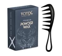 Totex Premium Hair Styling Powder Wax 20g + Wide Tooth Shark Comb Afro Hair Comb | Volumizing Matte Dust Powder | Strong Hold Thickening Powder | Barber Styling Set for Hair & Beard