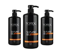 Totex Shaving Gel Sensitive Skin 750ml Pack of 3 - Cooling Shave Gel with Pump, Transparent Formula for Smooth Shave, Anti-Irritation Care for Men & Women, Face, Body & Bikini Line Grooming