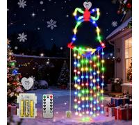 TOTHDATE 100LEDS Multicolor Light Christmas Window Lights Indoor, Door Hanging Decoration Light with 8 Modes & Remote Battery Operated for Window Door Eave Beam Indoor Outdoor