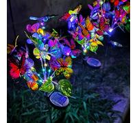 TOTHDATE 2PCS Solar Swaying in Wind Butterfly Lights, Colored Light Butterfly Solar Stake Flowers Lights IP44 Waterproof for Yard Garden Pathway
