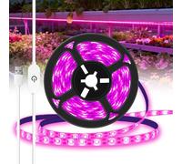 TOTHDATE 5M USB Plant Grow Light Strip, 300 LEDs Touch Dimmable Self Adhesive Rope Strip IP65 Waterproof for Indoor Plants