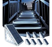 TOTHDATE 8PCS Solar Step Lights Cool White Light, 13 LEDs Solar Stair Light Outdoor Pathway Light IP67 Waterproof for Ground Front Porch Decor Yard Garden Walkways
