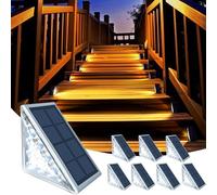 TOTHDATE 8PCS Solar Step Lights Warmwhite Light, 13 LEDs Solar Stair Light Outdoor Pathway Light IP67 Waterproof for Ground Front Porch Decor Yard Garden Walkways