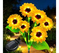 TOTHDATE Solar Sunflower Stake Light, 55 LEDs Warm White Light Solar Pathway Sunflower Lights IP44 Waterproof for Yard Garden Pathway Patio Decor