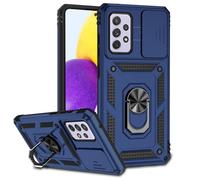 Tothedu Case for Galaxy A52 Case 4G/5G/Samsung A52S SM-A526U Case with Slide Camera Cover, Built-in 360° Rotate Ring Kickstand Magnetic Shockproof Phone Cover for Samsung Galaxy A52 Blue