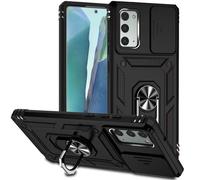 Tothedu Case for Galaxy Note 20 5G Case, Samsung Note 20 SM-N981U Case with Slide Camera Cover, Built-in 360° Rotate Ring Kickstand Magnetic Shockproof Phone Cover for Samsung Galaxy Note20 5G Black