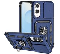 Tothedu Case for Galaxy S25 Edge Case, for Samsung S25Edge SM-S937U1 Cases with Slide Camera Cover, Built-in 360° Rotate Ring Kickstand Magnetic Shockproof Phone Cover for Samsung Galaxy S25 Edge Blue