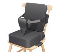 TOTIDYH Toddler Booster Seat for Dining Table, Non-Slip Kitchen Chair Booster with Backrest & Adjustable Straps, Portable PU Waterproof Travel Cushion