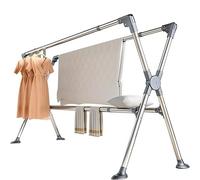TOTIKI Airer Drying Rack Freestanding Laundry Rack Folding Clothes Drying Rack Clothes Drying Rail Stainless Steel Garment Racks Oldable Clothes Hanger