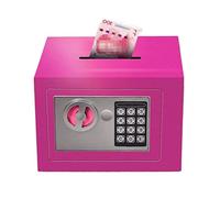 TOTIKI Money Box Piggy Bank, Password Safe, Big,Personal Cash，Password/Key Code Lock For Cash Savings Bank(Pink)