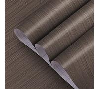 TOTIO 24x78inch Brown Wood Effect Self Adhesive Wallpaper Industrial Style Wood Look Wall Sticker Rustic Oak Vinyl Wrap Removable Furniture Sticker Matt Thicken Walnut Effect Sticky Back Plastic Roll