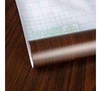 TOTIO 48x157in Dark Brown Wood Effect Vinyl Self Adhesive Wallpaper Walnut Vinyl Wrap Wood Grain Sticky Back Plastic Waterproof Furniture Sticker Full-Width Extra Wide Matte Thicken Tan Contact Paper