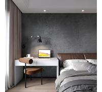 TOTIO 48x157in Dark Grey Concrete Effect Vinyl Self Adhesive Wallpaper Cement Vinyl Wrap Gray Peel and Stick Contact Paper Matte Thick Waterproof Wall Stickers for Living Room Bedroom Industrial Style
