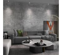 TOTIO 48x157in Light Grey Concrete Effect Vinyl Self Adhesive Wallpaper Cement Vinyl Wrap Gray Peel and Stick Contact Paper Matte Thick Waterproof Wall Sticker for Living Room Bedroom Industrial Style