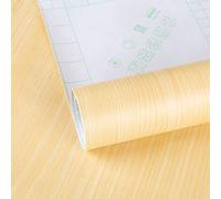 TOTIO Beech Wood Contact Paper Light Yellow Thicken Matt 16x197inch Peel and Stick Oak Wallpaper for Kitchen Cabinets Waterproof Self Adhesive Furniture Sticker Countertop Counter Vinyl Decorative