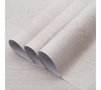 TOTIO Beige White Walnut Texture Self Adhesive Wallpaper Bubble-Free Design Matt Thick 16x118inch Waterproof Wood Grain Vinyl Wrap Cream Colour Wood Effect Sticky Back Plastic Wall Sticker Removable