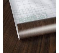 TOTIO Black Walnut Texture Self Adhesive Wallpaper Peel Stick Matt Thicken 16x118inch Dark Brown Sticky Back Plastic Roll Wood Grain Effect Furniture Sticker Waterproof Contact Paper Brown Vinyl Wrap