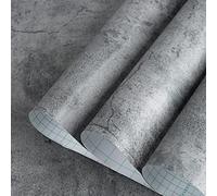 TOTIO Dark Grey Concrete Effect Wallpaper Matte Thicken Waterproof 24x354inch Peel and Stick Cement Texture Contact Paper Self-adhesive Vinyl Wrap Gray Sticky Back Plastic DIY 3D Decorative Wall Paper