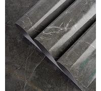 TOTIO Dark Grey Marble Peel and Stick Wallpaper Thick Shiny 24x197inch Granite Countertop Contact Paper Waterproof Oil-Proof Self-Adhesive Furniture Sticker Gray Marble Vinyl Wrap Sticky Back Plastic