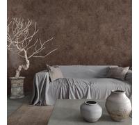 TOTIO Gold Wallpaper Self-Adhesive Concrete Look Adhesive Film Dark Brown Decorative Film Waterproof Furniture Sticker DIY Wall Sticker Adhesive Wallpaper 40 cm x 9 m Matt Thickened Air Conducting